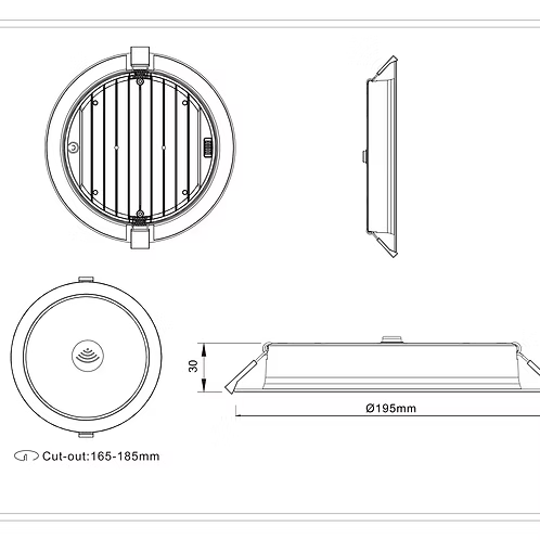 3A AL5010 24W Pir Sensor Downlight Not Dimmable -