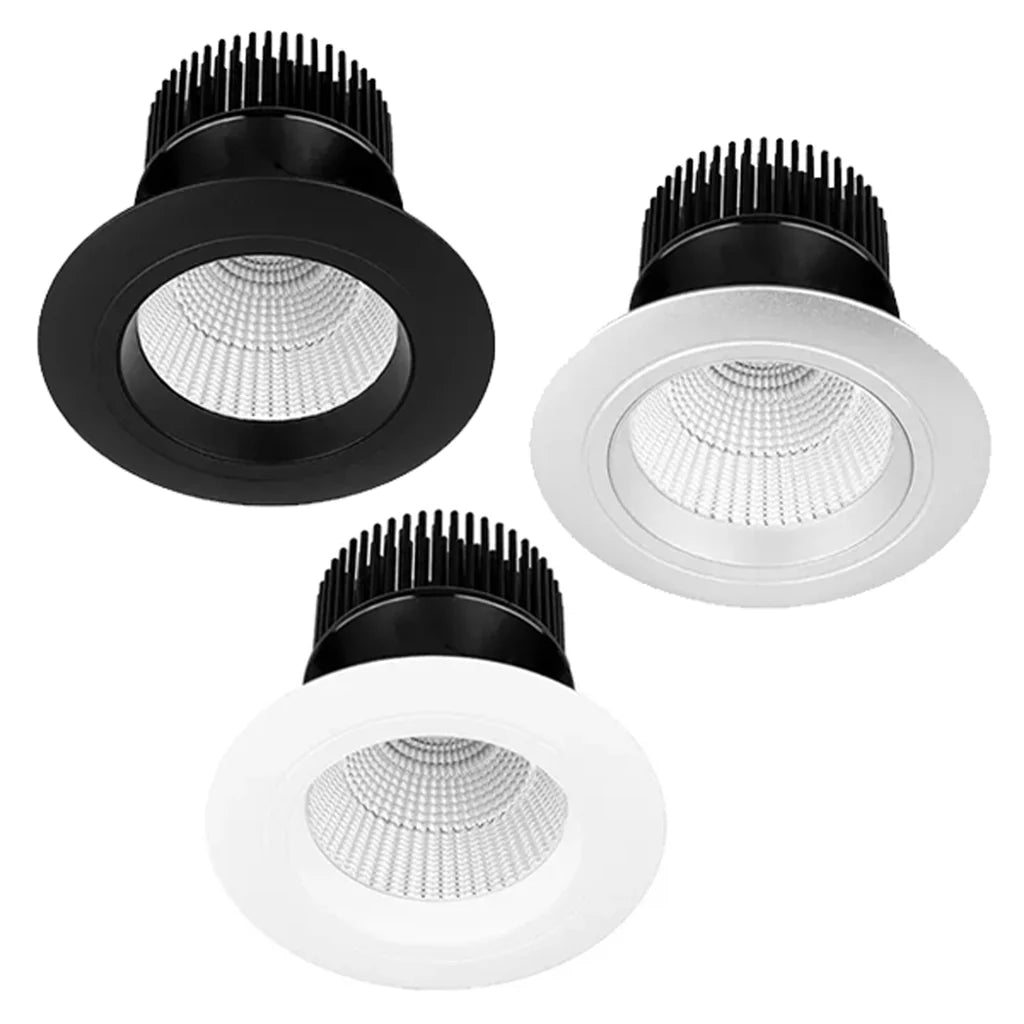 120mm LED Downlight 15w Black, Silver, White 2.7k, 3k, 4k, 5k, Vivid CRI 90+ XDF15 Trend Lighting - Mases LightingTrend Lighting