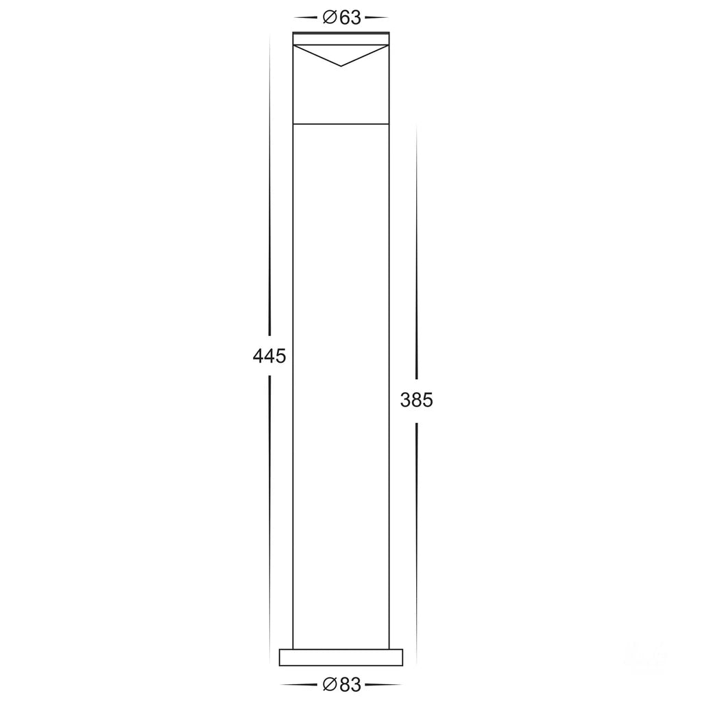 316 Stainless Steel Highlite Bollard Light 445mm Havit Lighting - HV1601T - SS316, HV1602T - SS316 - Mases LightingHavit Lighting