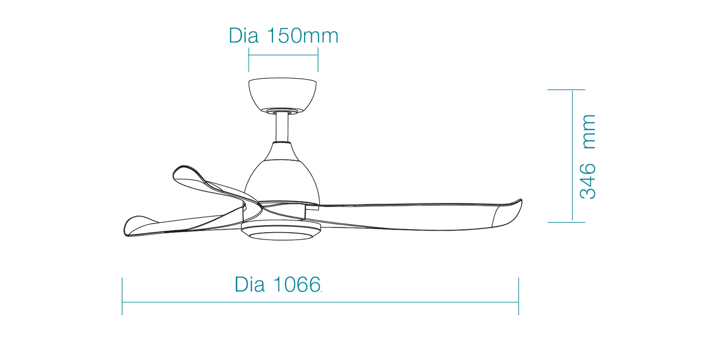 42" Scorpion DC Ceiling Fan Matt Black or Matt White MSDC103 by Martec - Mases LightingMartec