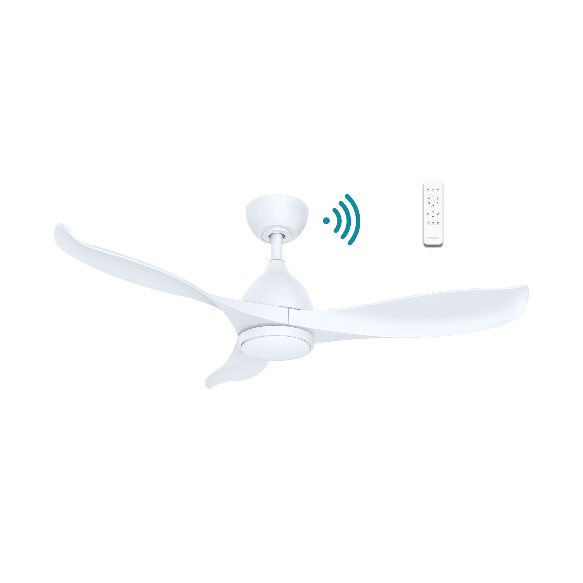 42" Scorpion DC Ceiling Fan Matt White or Matt Black with Light MSDC1033 Martec Lighting - Mases LightingMartec