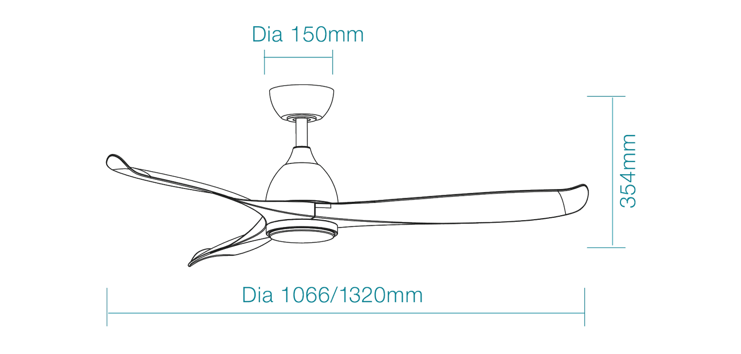 42" Scorpion DC Ceiling Fan Matt White or Matt Black with Light MSDC1033 Martec Lighting - Mases LightingMartec