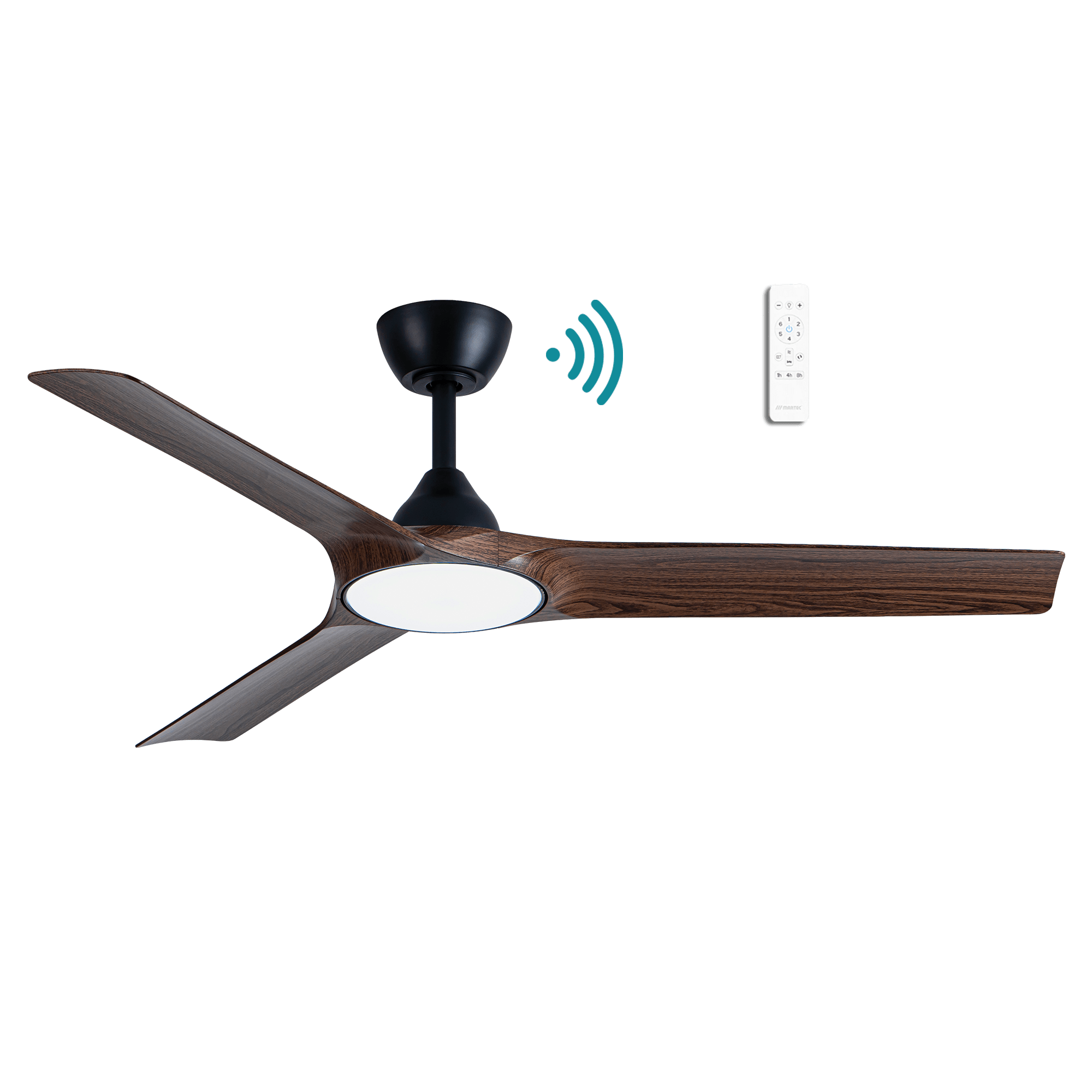 52” Alpine Smart DC Ceiling Fan Black/Walnut, White, Pewter/Charcoal with Light MDCA1333 | Martec Lighting - Mases LightingMartec