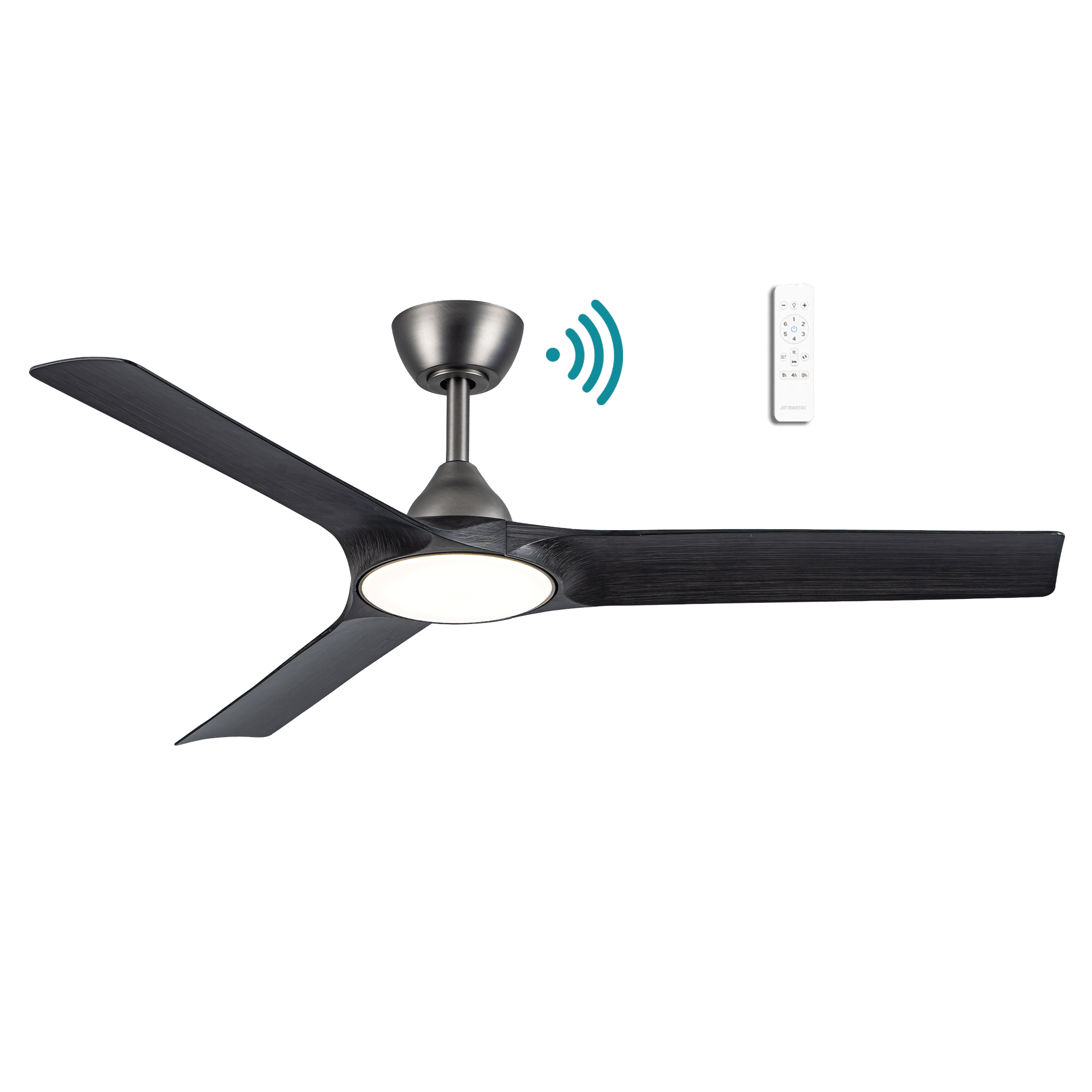 52” Alpine Smart DC Ceiling Fan Black/Walnut, White, Pewter/Charcoal with Light MDCA1333 | Martec Lighting - Mases LightingMartec