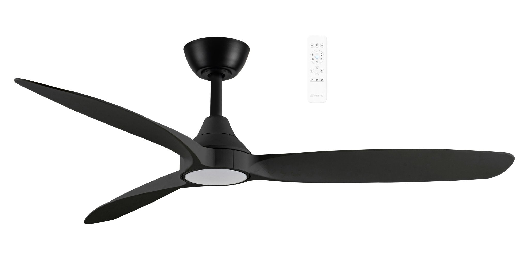 52" Seaforth DC Ceiling Fan Matt Black, Matt White, Matt Black/Teak with Light MDCS1333 Martec Lighting - Mases LightingMartec
