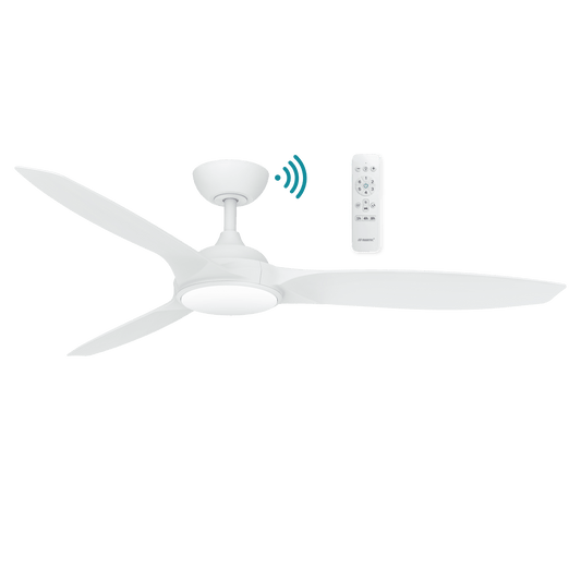 56″ (1420mm) Newport DC Ceiling Fan Matt Black or Matt White With CCT 18w LED Light by Martec - Mases LightingMartec