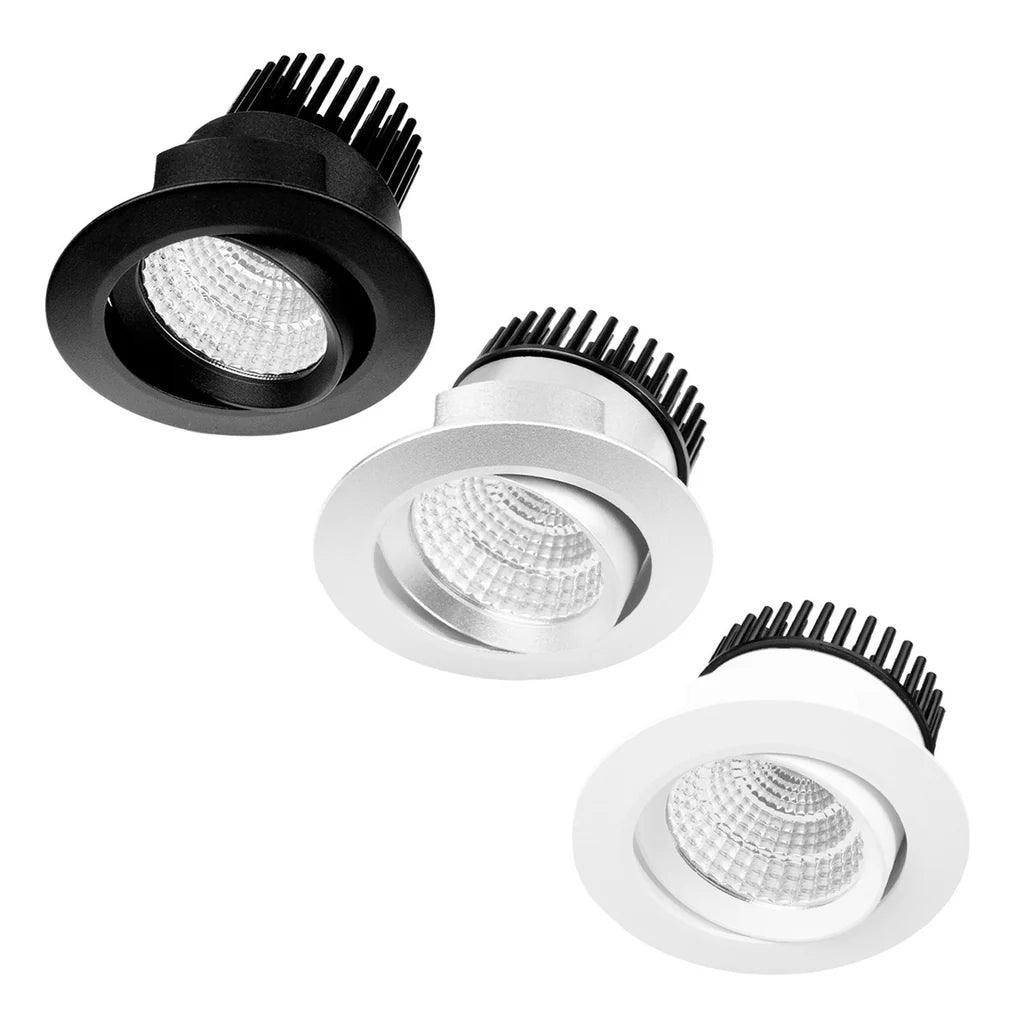 76mm Gimble LED Downlight 8.5w Black, White 3k, 4k RDA8 Trend Lighting (10 Pack) - Mases LightingTrend Lighting