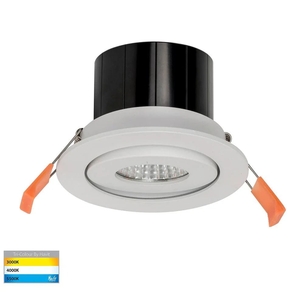 90mm LED Downlight 12w Black, White CCT CRI 90+ HV5512T Havit Lighting - Mases LightingHavit Lighting
