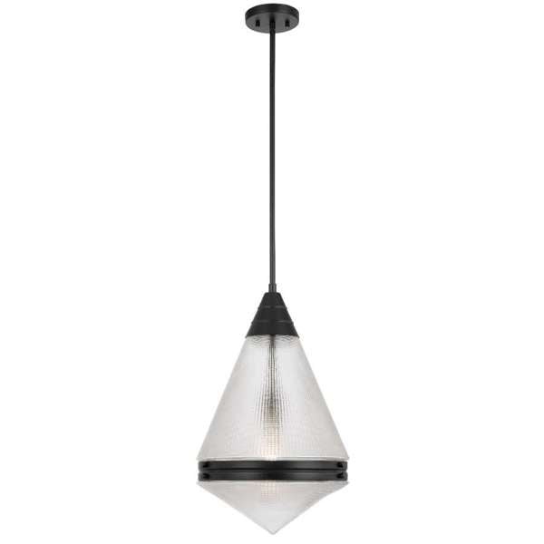 Telbix Harnon 1 Light Pendant in Nickel, Black and Antique Gold