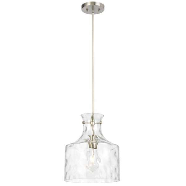 Telbix Perron 1 Light Pendant in Nickel, Black and Antique Gold