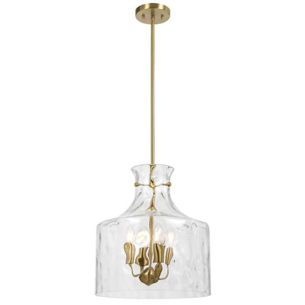 Telbix Perron 4 Light Pendant in Nickel, Black and Antique Gold
