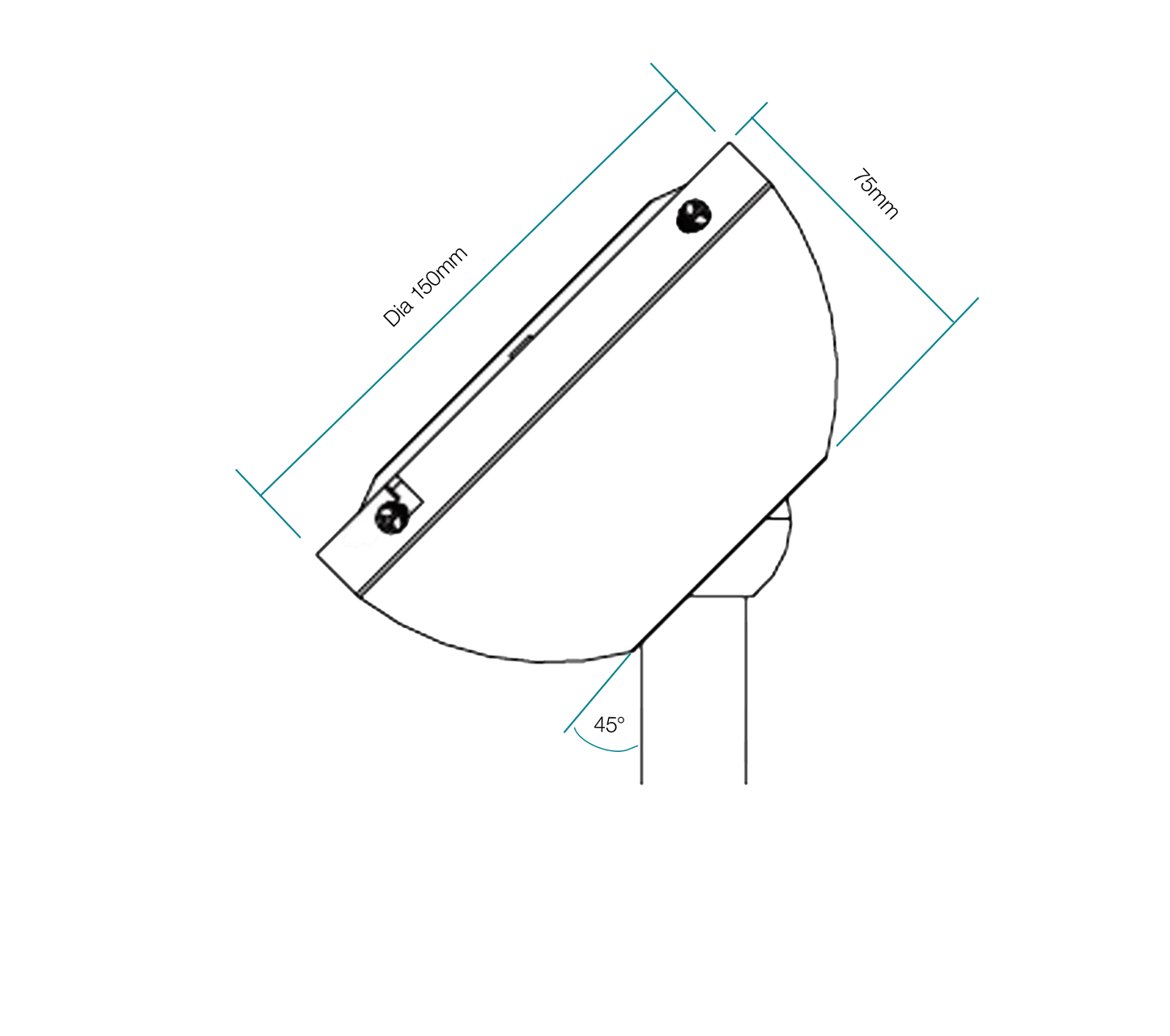Angle Ceiling Fan Canopy 45 Degree To Suit All Martec Fans With 26mm Downrods White or Black - Mases LightingMartec