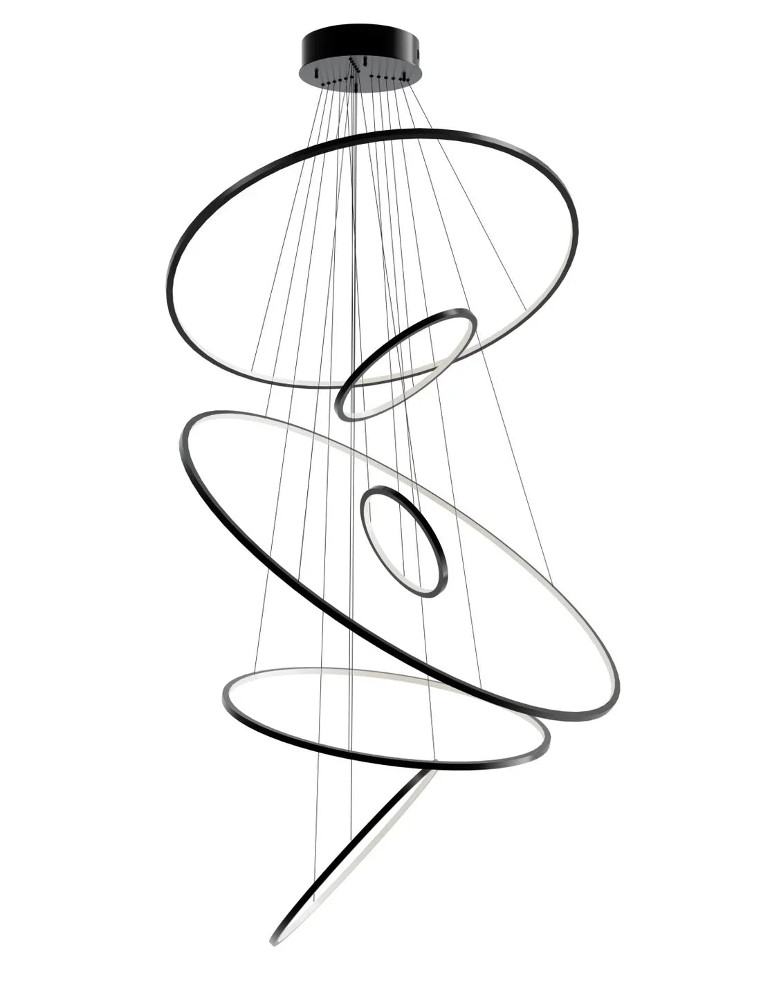 ARIA Modern 6 Ring Chandelier Black | Lighting Creations - Mases LightingLighting Creations
