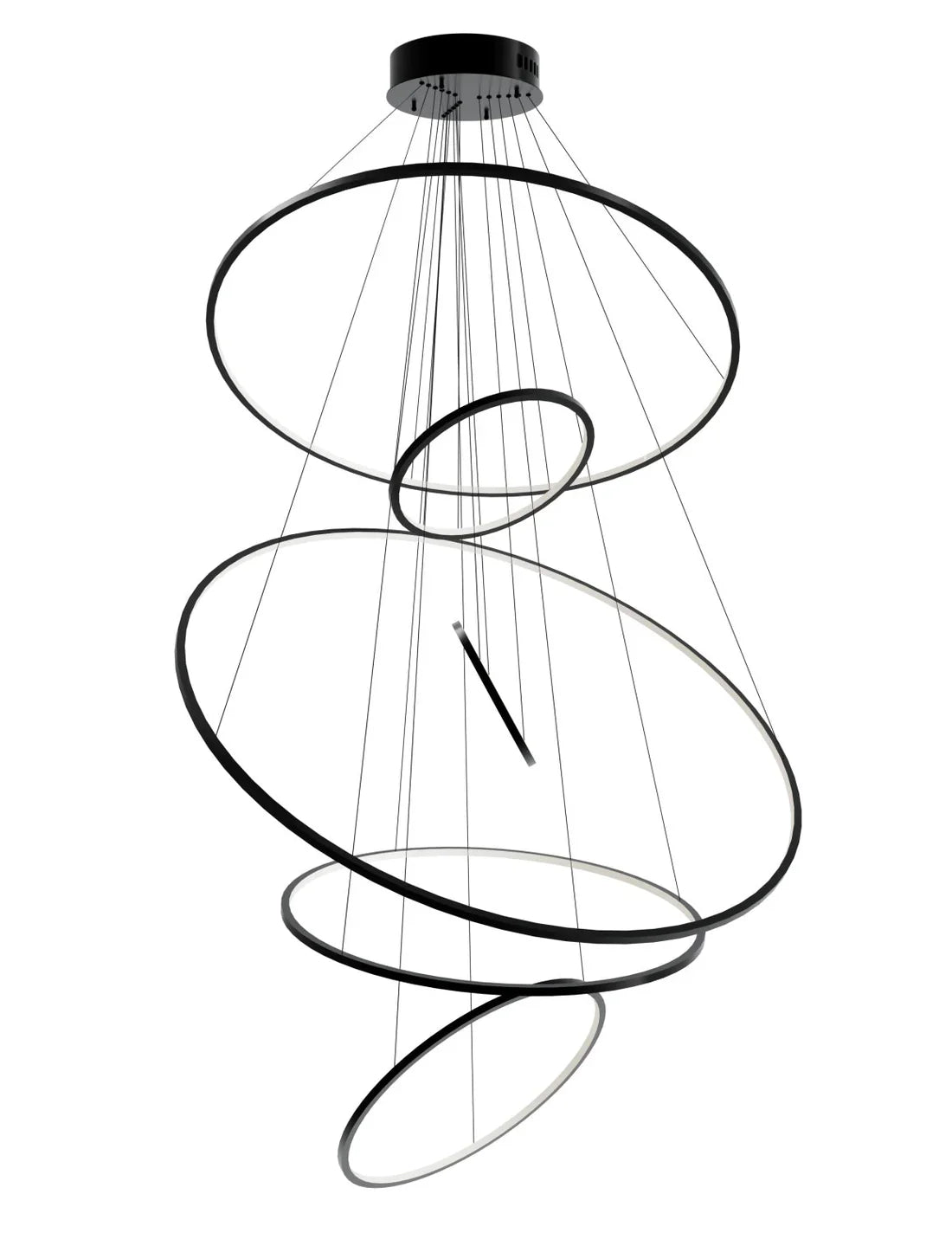 ARIA Modern 6 Ring Chandelier Black | Lighting Creations - Mases LightingLighting Creations
