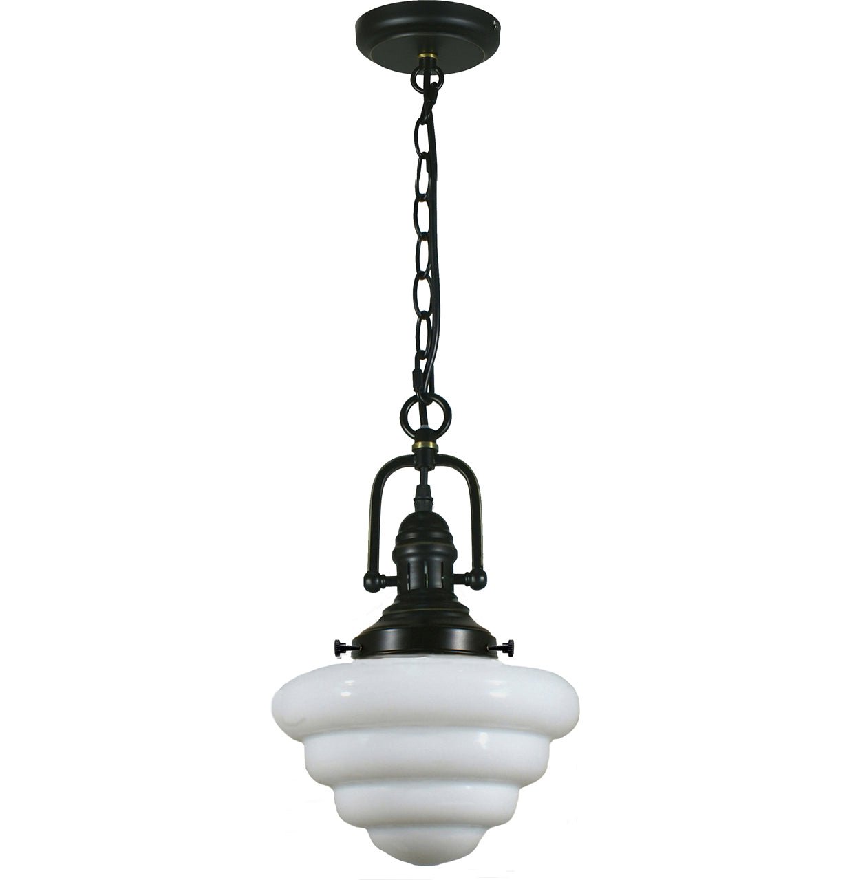 Beehive 10" 1 Light Paramount Pendant Light - Black or Chrome - Mases LightingLode Lighting