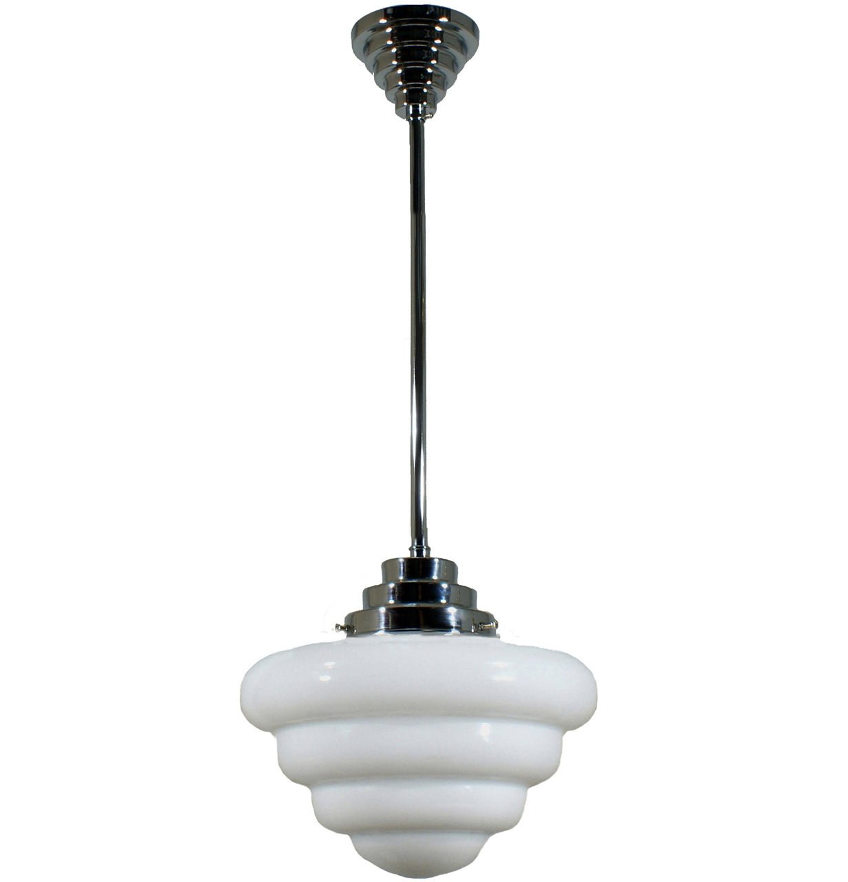 Beehive 10" 1 Light ROD Pendant Light - Black/Chrome/Polished Brass/Chrome Retro