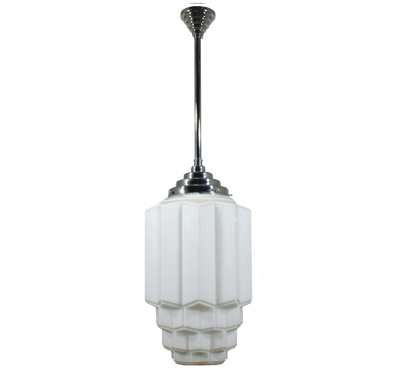 BERGERAC 1 Light Rod Pendant Light - Black/Chrome/Polished Brass/Chrome Retro - Mases LightingLode Lighting