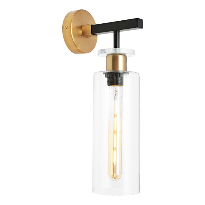 Bourne 1 Light Wall Light Black / Gold - BOUR1WBLK - Mases LightingCougar Lighting