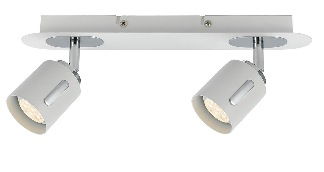 Burton 12 Watt Twin Bar LED Spotlight Matt White / Warm White - Burton SP2B - WH - Mases LightingTelbix