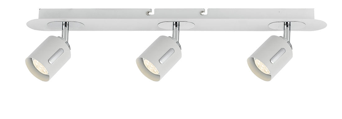 Burton 18 Watt Triple Bar LED Spotlight Matt White / Warm White - Burton SP3B - WH - Mases LightingTelbix
