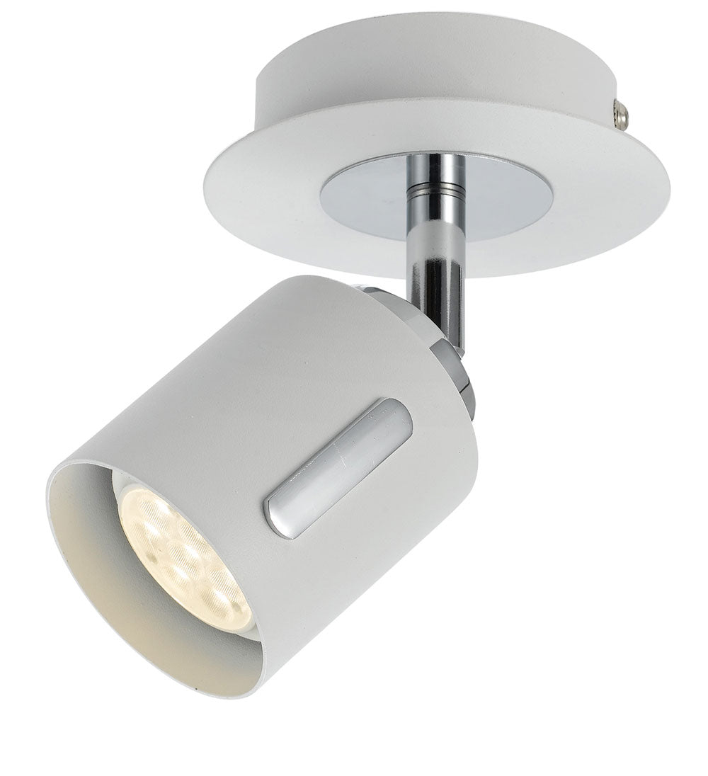 Burton 6 Watt Single LED Spotlight Matt White / Warm White - Burton SP1 - WH - Mases LightingTelbix