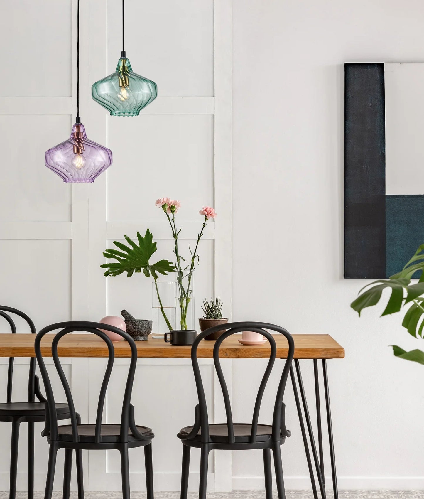 CLA CAMPANA Interior Wine Glass Shape Ribbed Pendant Lights - Mases LightingCLA