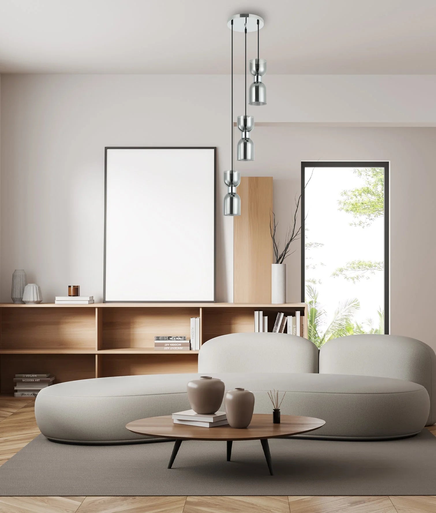 CLA CLESSIDRA Interior Ellipse Multiple Round Base Pendant Lights - Mases LightingCLA