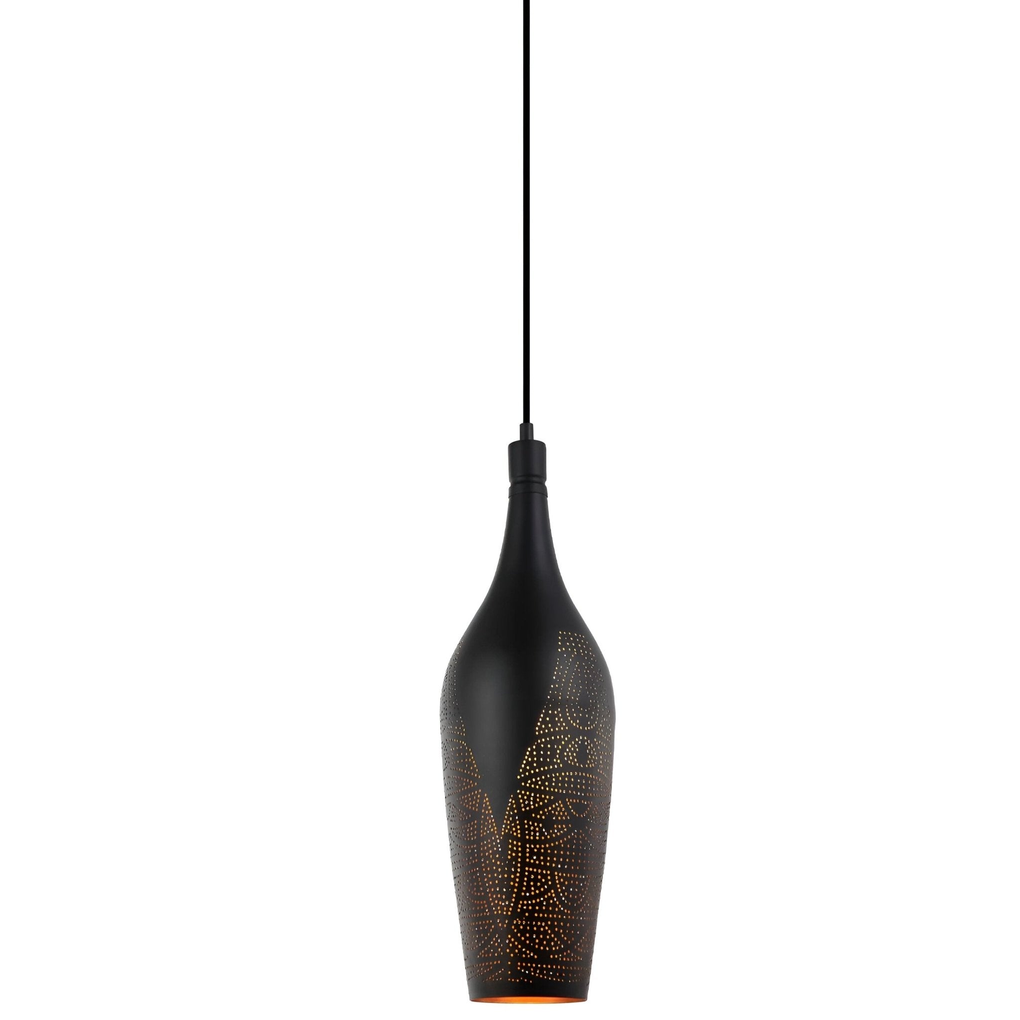 CLA MARRAKESH Bohemian Interior Bottle Shape Pendant Lights- Black - Mases LightingCLA