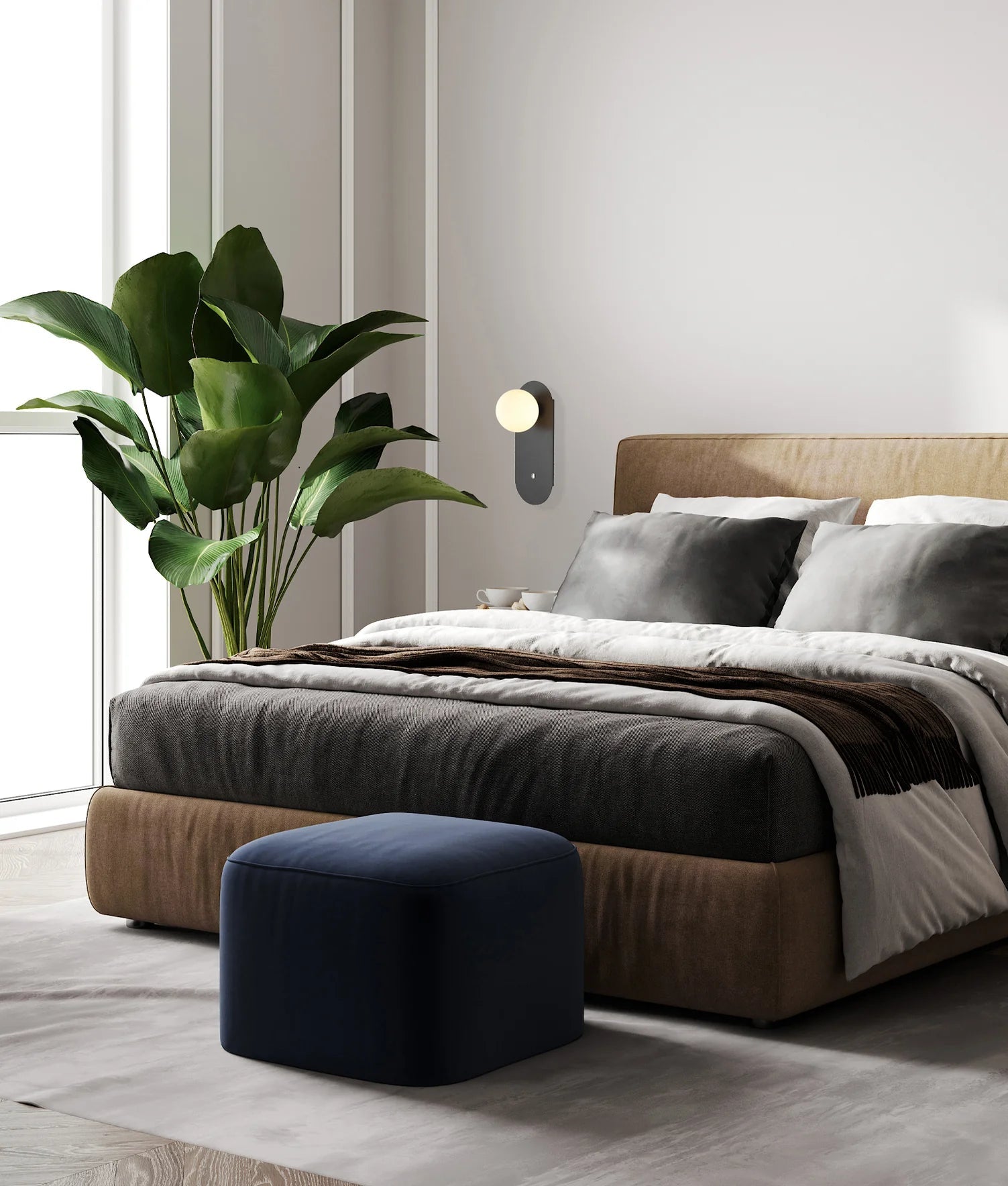 CLA Ovalis Interior Round Opal Diffuser Oblong Base with Switch Wall Lights - Mases LightingCLA