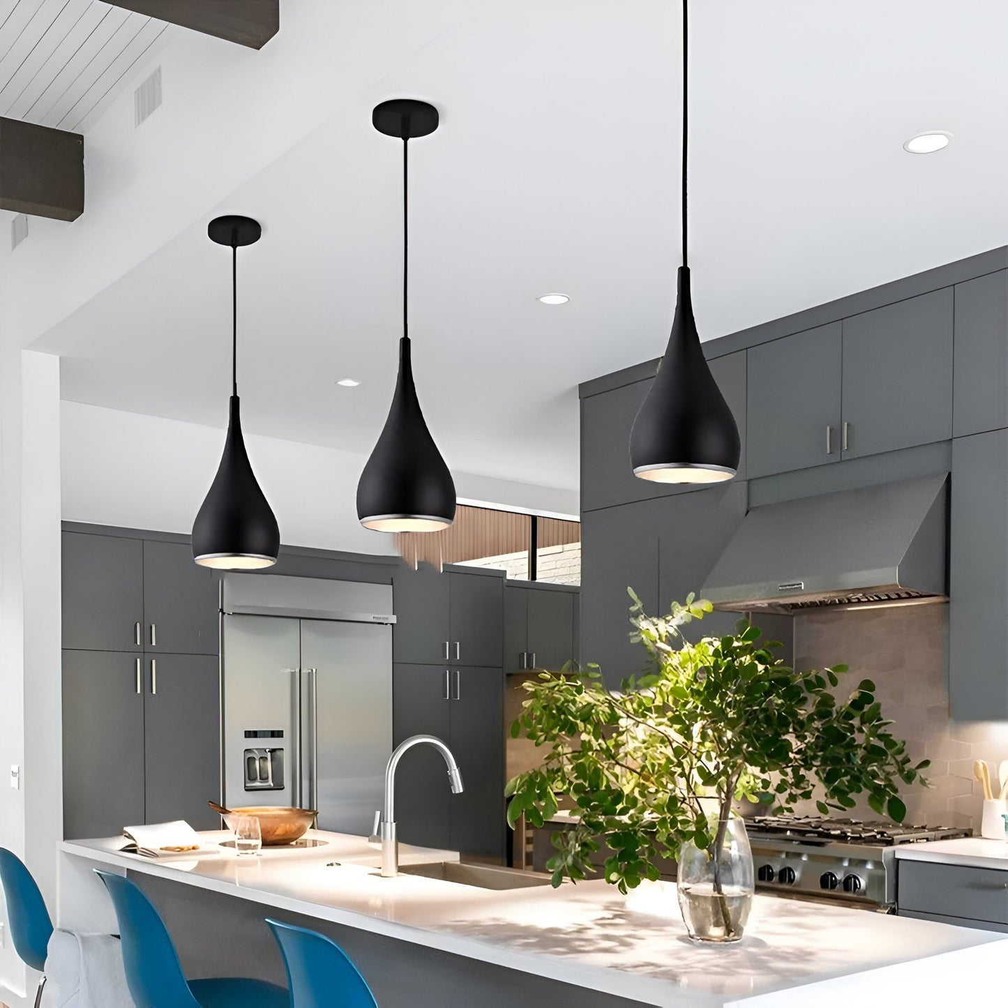 Cougar AERO 1lt Pendant - Matt Black - Mases LightingCougar Lighting