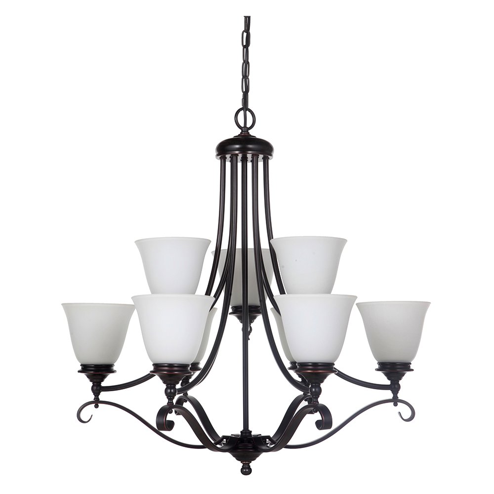 DALLAS 9 Light Chrome or Bronze Pendant Light - Mases LightingLode Lighting