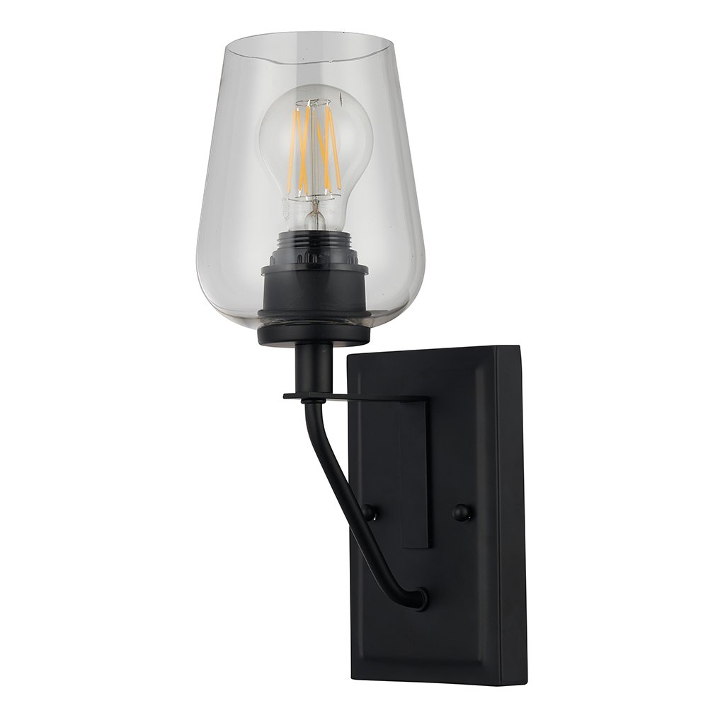 DALTON 1 Light Matt Black Wall Light - Mases LightingLode Lighting
