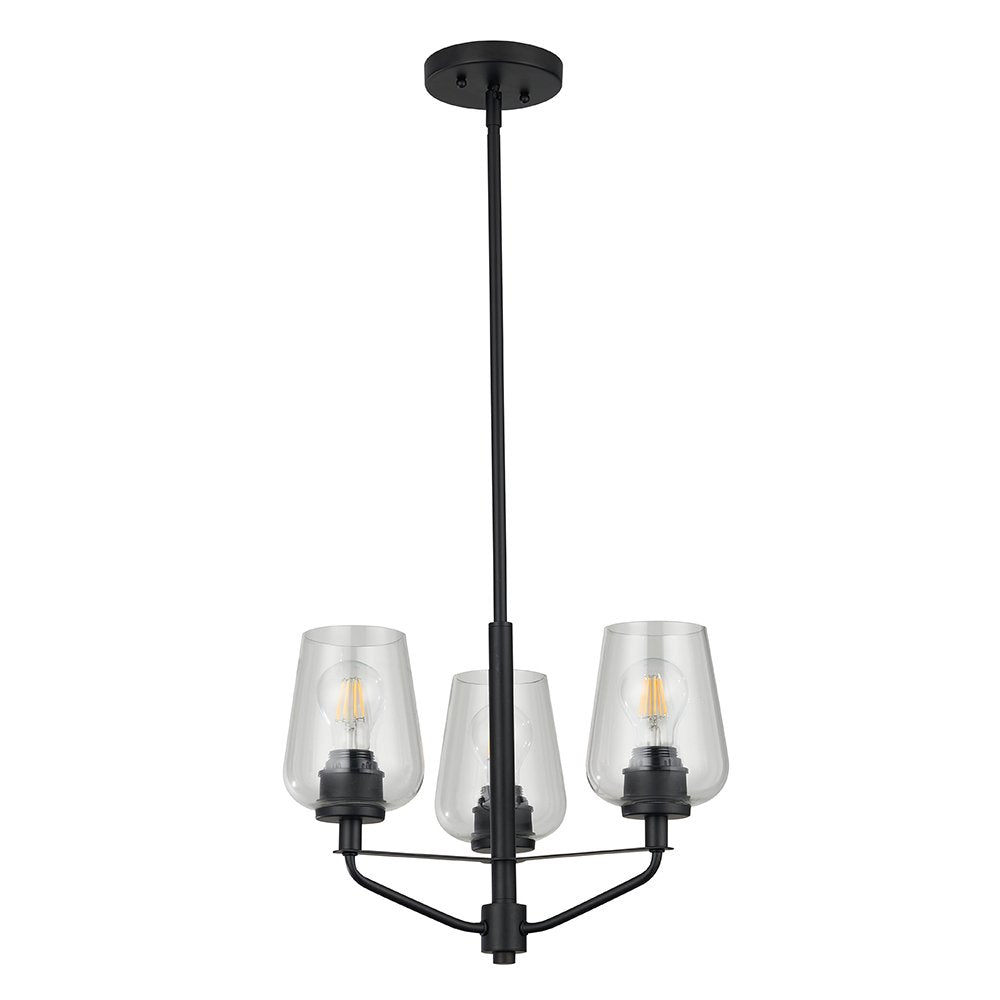 DALTON 3 or 5 Light Matt Black Pendant Light - Mases LightingLode Lighting