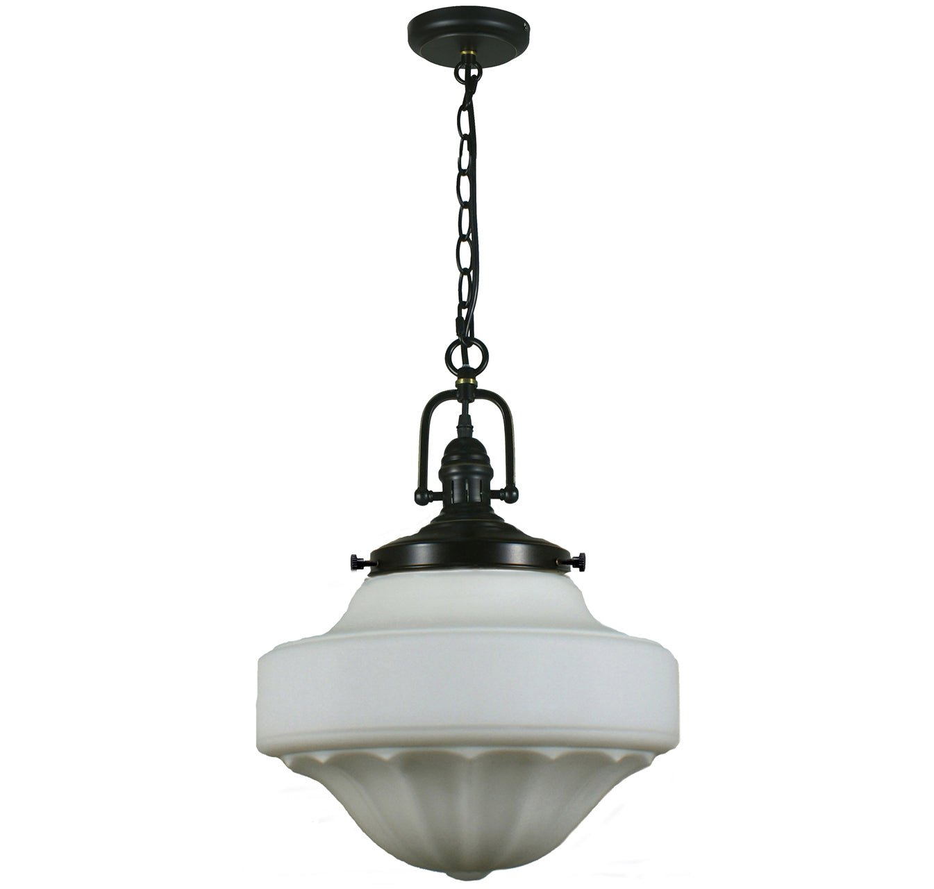 Derby 13"1 Light Paramount Pendant Light - Black/Chrome - Mases LightingLode Lighting