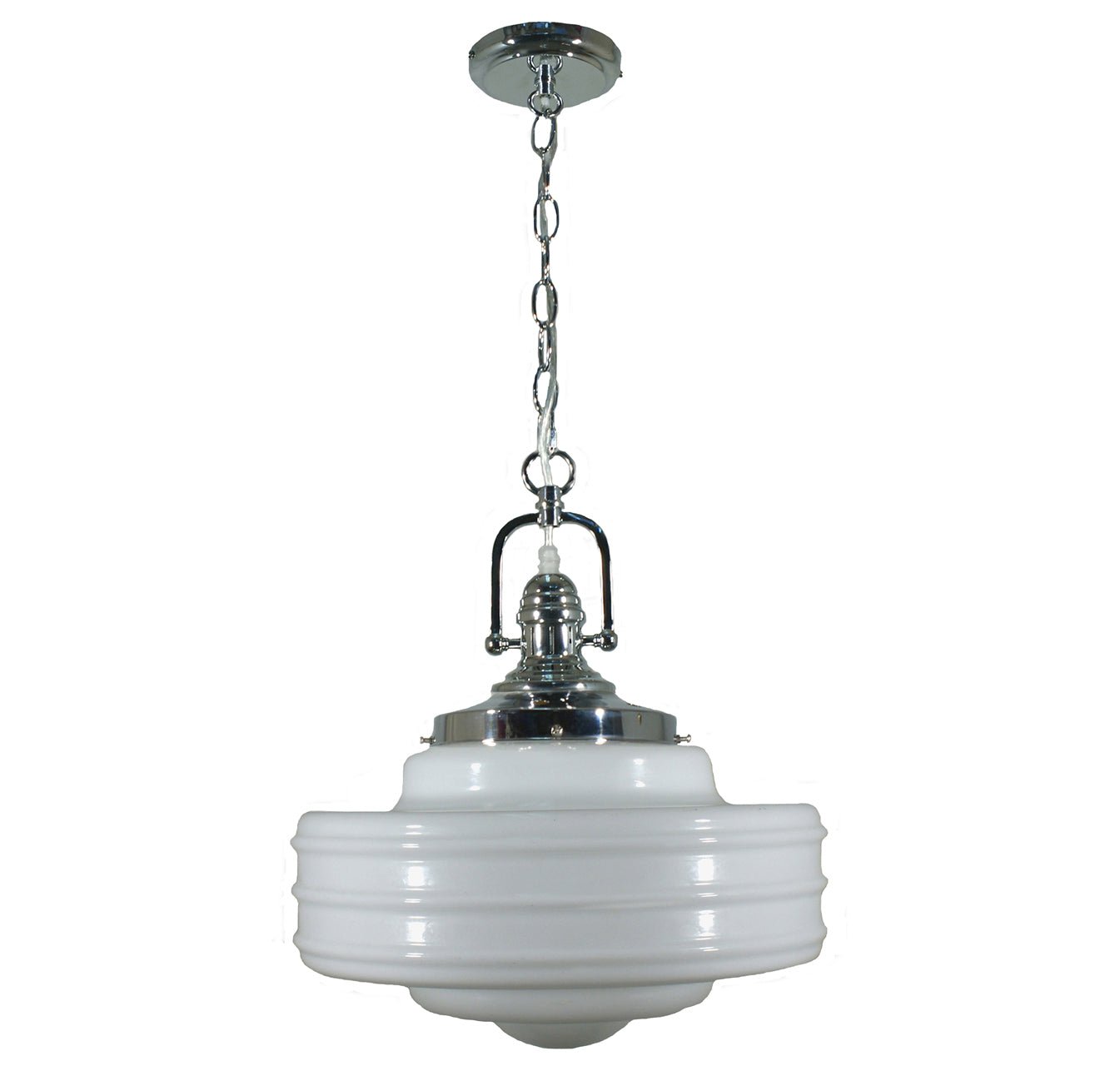 Detroit 14" 1 Light Paramount Pendant Light - Black/Chrome