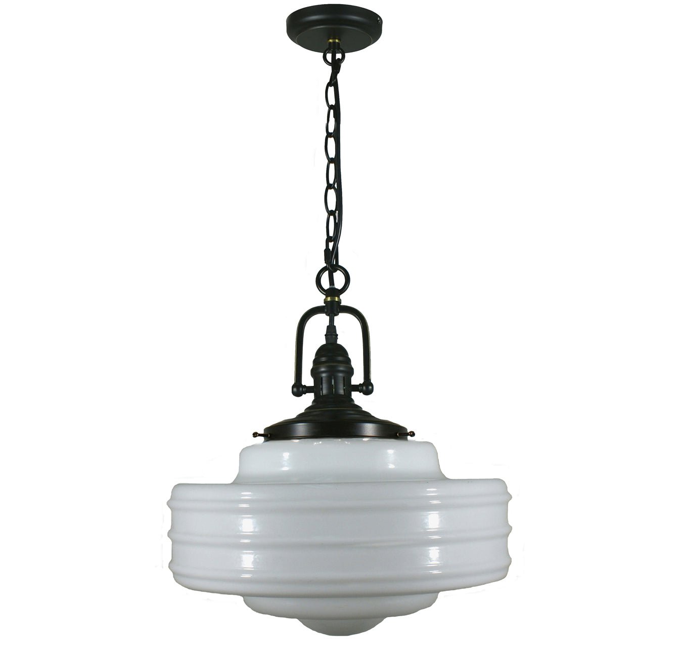 Detroit 14" 1 Light Paramount Pendant Light - Black/Chrome - Mases LightingLode Lighting