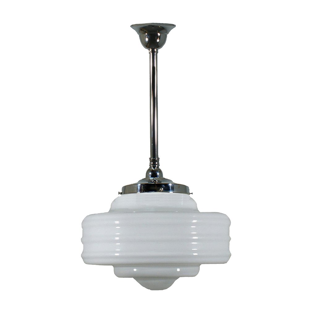 Detroit 8" or 14" 1 Light ROD Pendant Light - Black/Chrome/Polished Brass/Chrome Retro