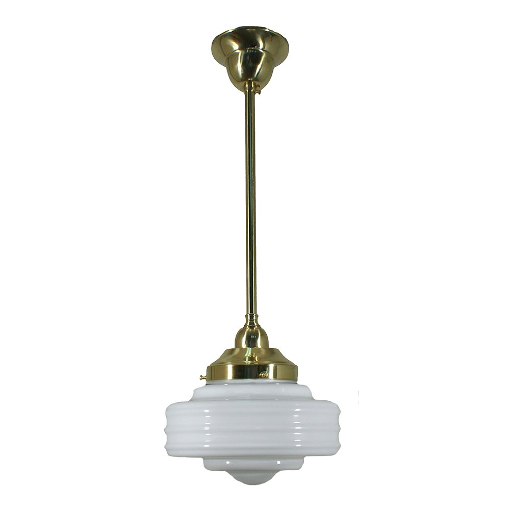 Detroit 8" or 14" 1 Light ROD Pendant Light - Black/Chrome/Polished Brass/Chrome Retro