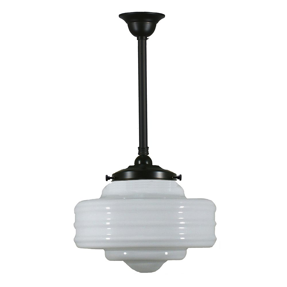 Detroit 8" or 14" 1 Light ROD Pendant Light - Black/Chrome/Polished Brass/Chrome Retro