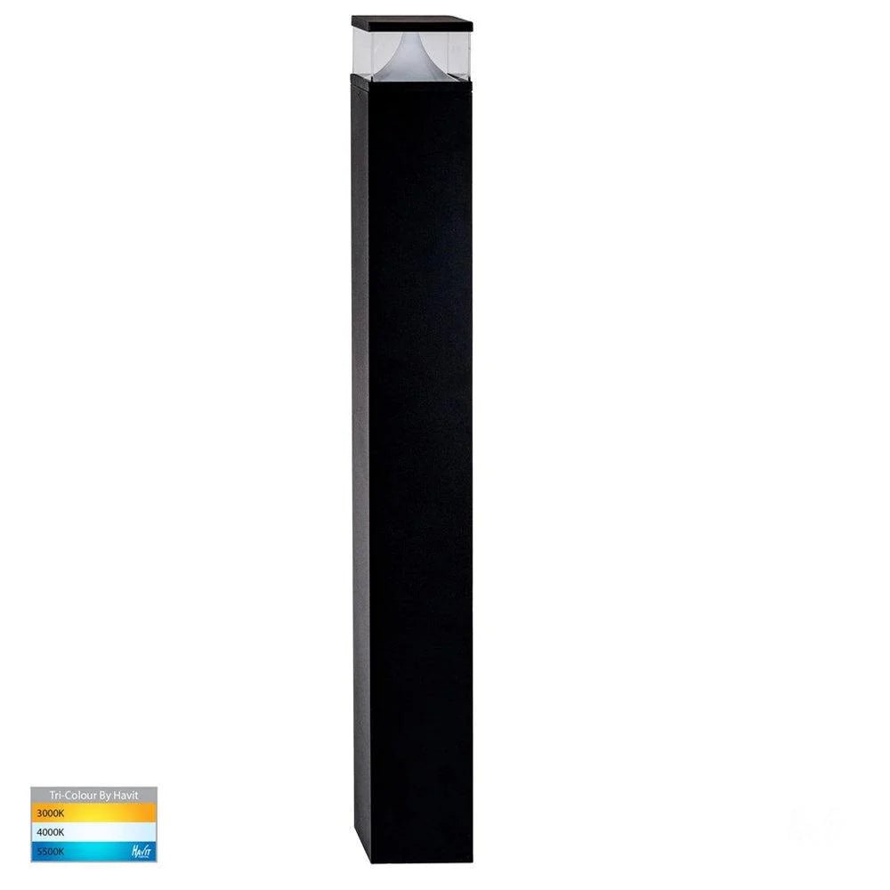 Divad LED Bollard Light Square 24v CCT Small/Large in Black Havit Lighting - HV1628T - BLK - 24V - SQ, HV1629T - BLK - 24V - SQ - Mases LightingHavit Lighting