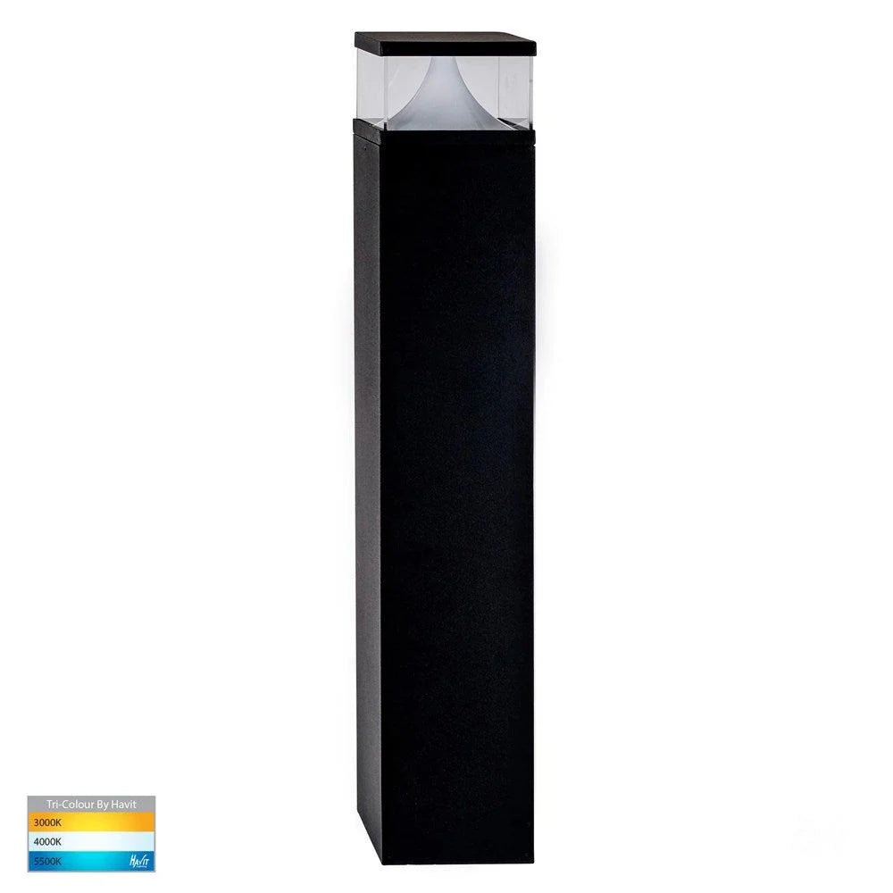 Divad LED Bollard Light Square 24v CCT Small/Large in Black Havit Lighting - HV1628T - BLK - 24V - SQ, HV1629T - BLK - 24V - SQ - Mases LightingHavit Lighting