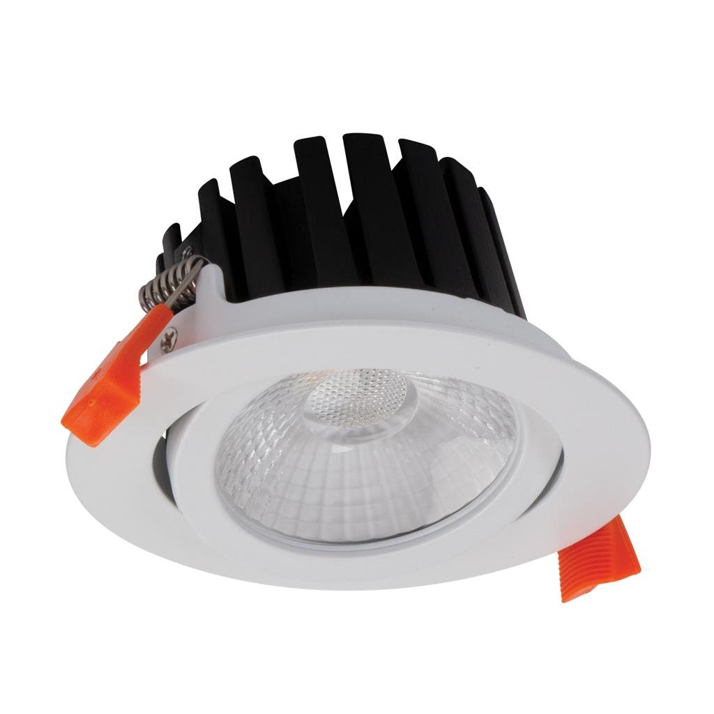 Domus Aqua-13 13W Tri-Colour Led Dimmable Deep Face Tiltable Wet Area Downlight - Black/White - Mases LightingDomus