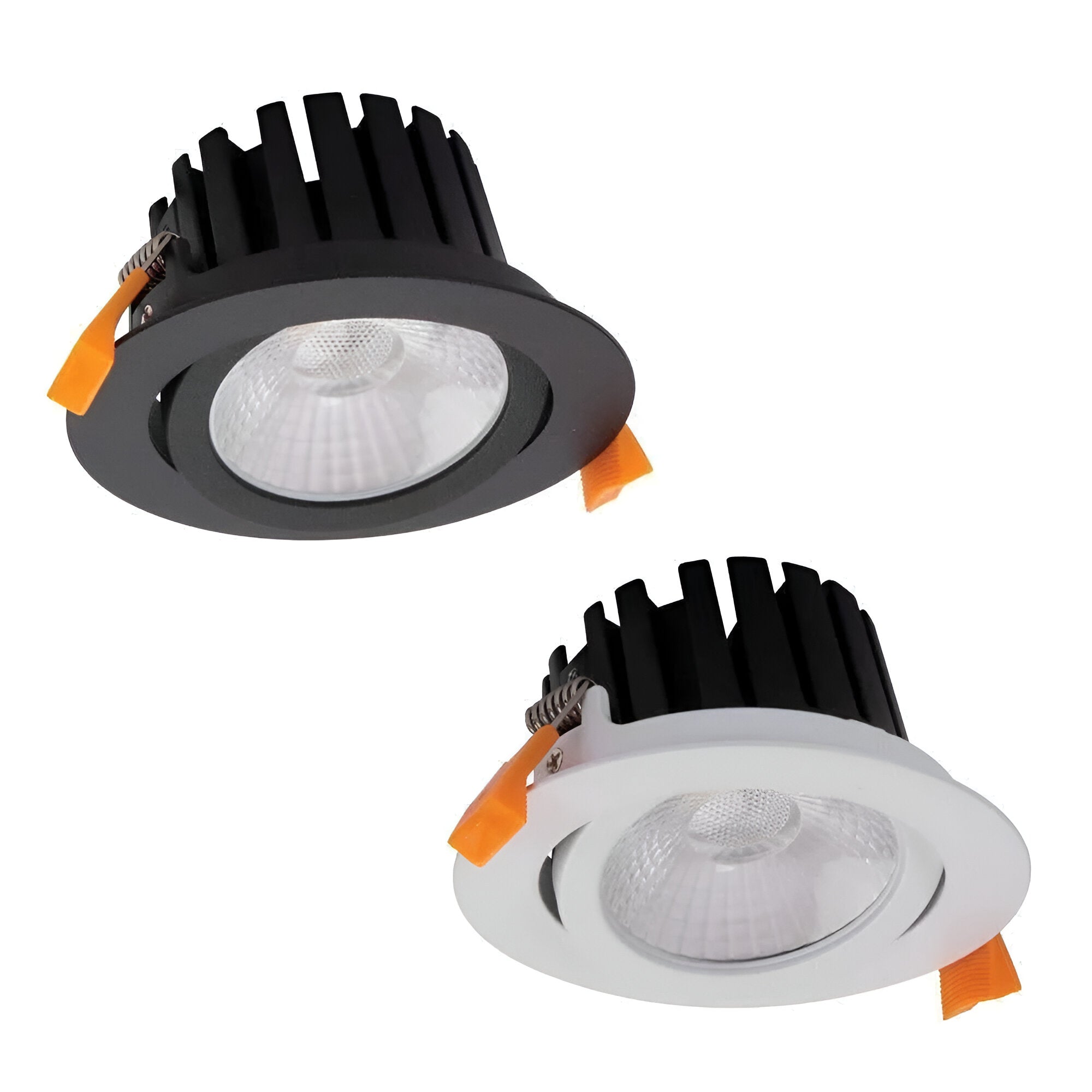Domus Aqua-13 13W Tri-Colour Led Dimmable Deep Face Tiltable Wet Area Downlight - Black/White - Mases LightingDomus
