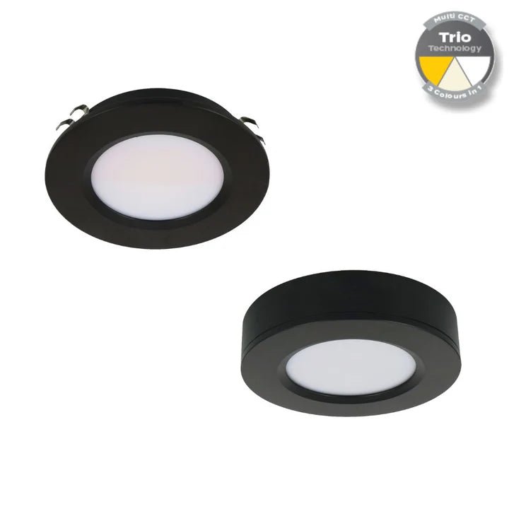 Domus ASTRA - TRIO - 3.6W 12V Tri - Colour Switchable Recessed/Surface Mounted LED Cabinet Light - DRIVER REQUIRED - Mases LightingDomus