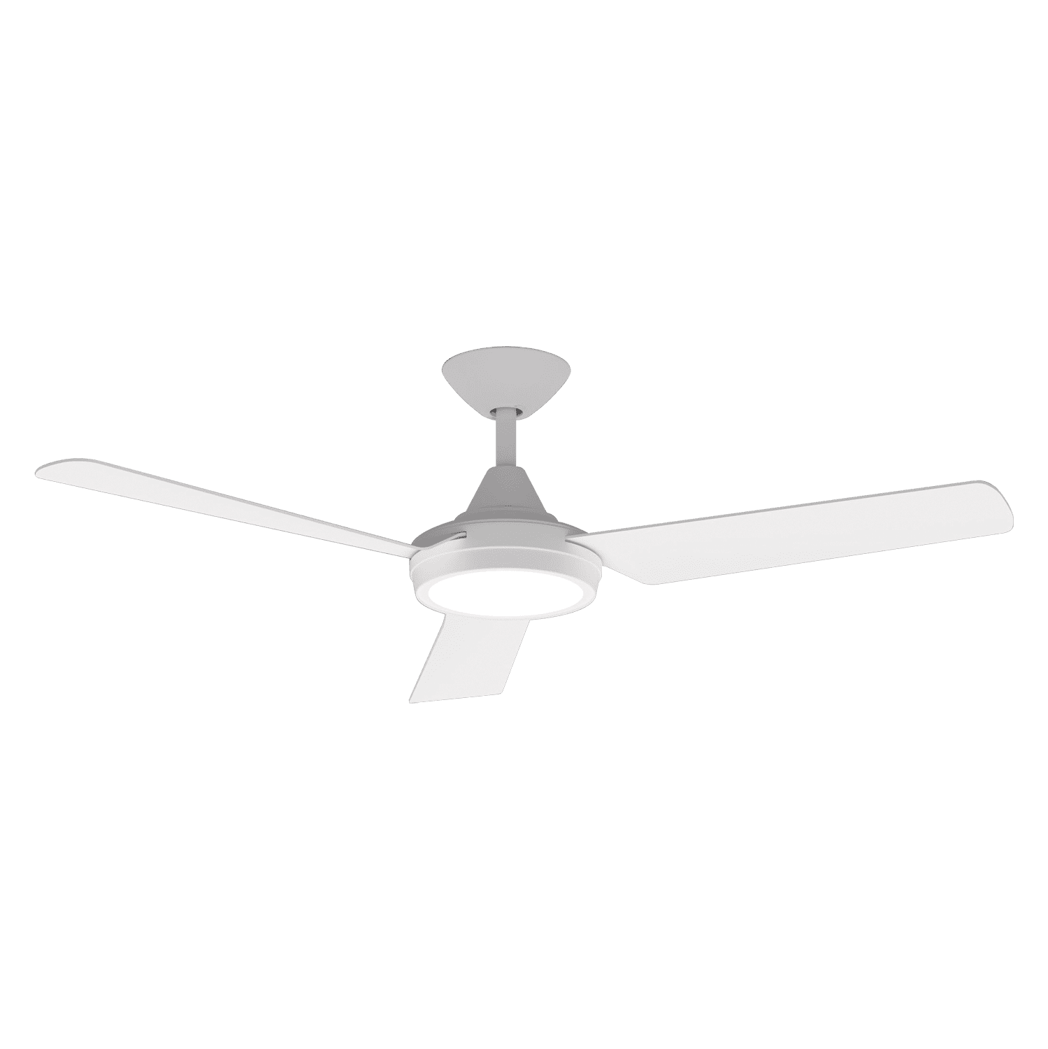 Domus Axis 48" Coastal Indoor/Outdoor Ceiling Fan with Remote & 18W Dimmable LED Light | White - Mases LightingDomus
