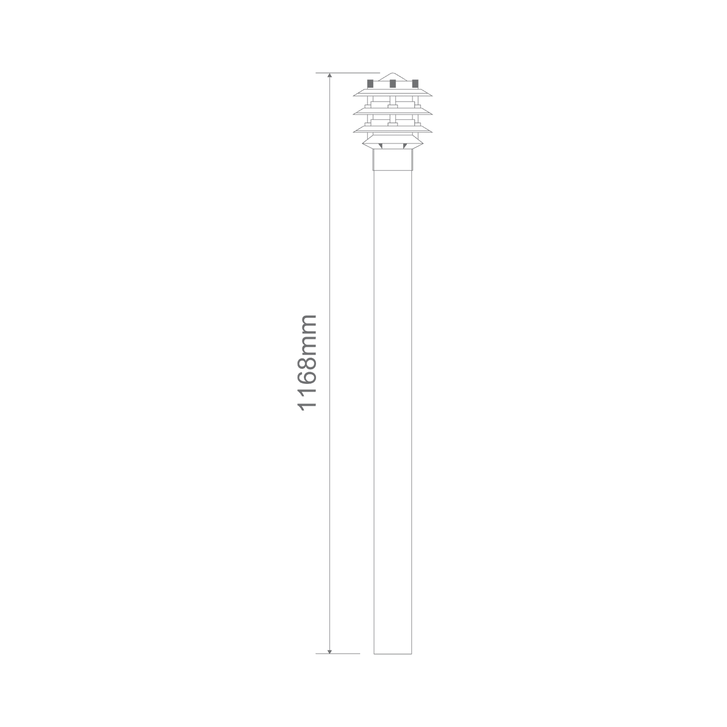 Domus BL-100 1M Kit - Conical Bollard Head & 1m Post - Beige, Black, Silver, Green or White - Mases LightingDomus Lighting