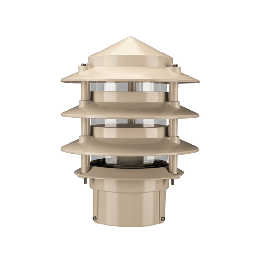 Domus BL-100 3 Tier Conical Bollard Head - Beige, Black, Silver, Green or White - Mases LightingDomus Lighting