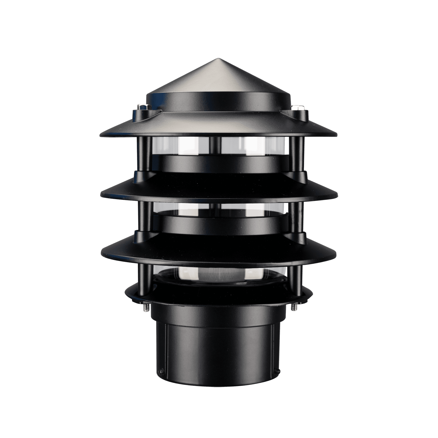 Domus BL-100 3 Tier Conical Bollard Head - Beige, Black, Silver, Green or White - Mases LightingDomus Lighting