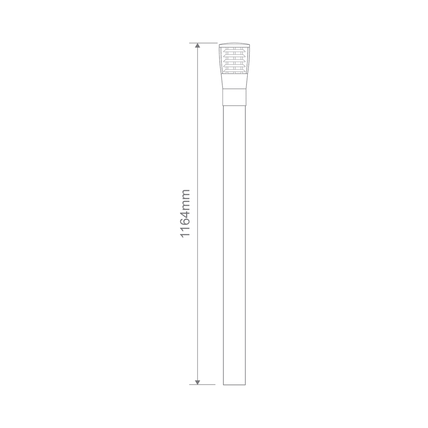 Domus BL-300 1M Kit - Louvred Bollard Head & 1m Post - Beige, Black, Silver, Green or White - Mases LightingDomus Lighting