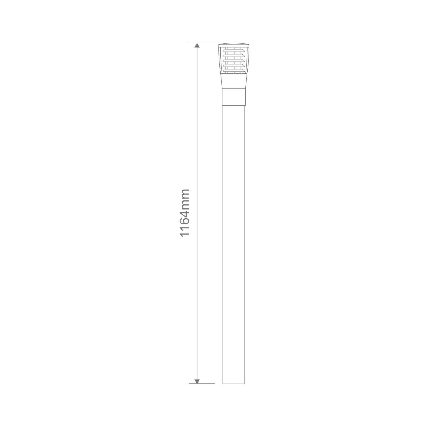 Domus BL-300 1M Kit - Louvred Bollard Head & 1m Post - Beige, Black, Silver, Green or White - Mases LightingDomus Lighting